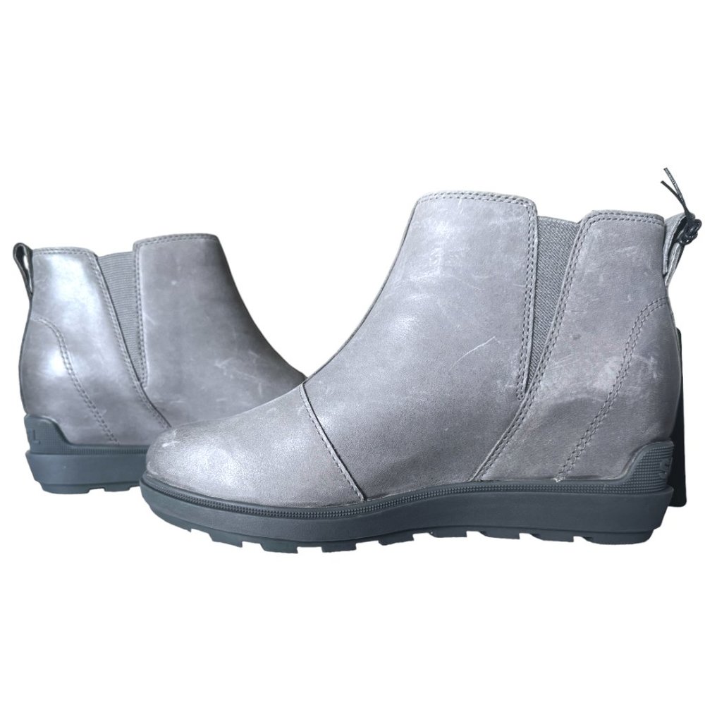 Sorel Evie I Zip Wedge Ankle Boot Women’s 6.5 - Quarry/Grill NWOB - Picture 6 of 9